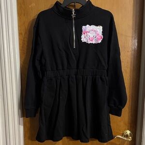 Black Half-Zip Sweater Dress